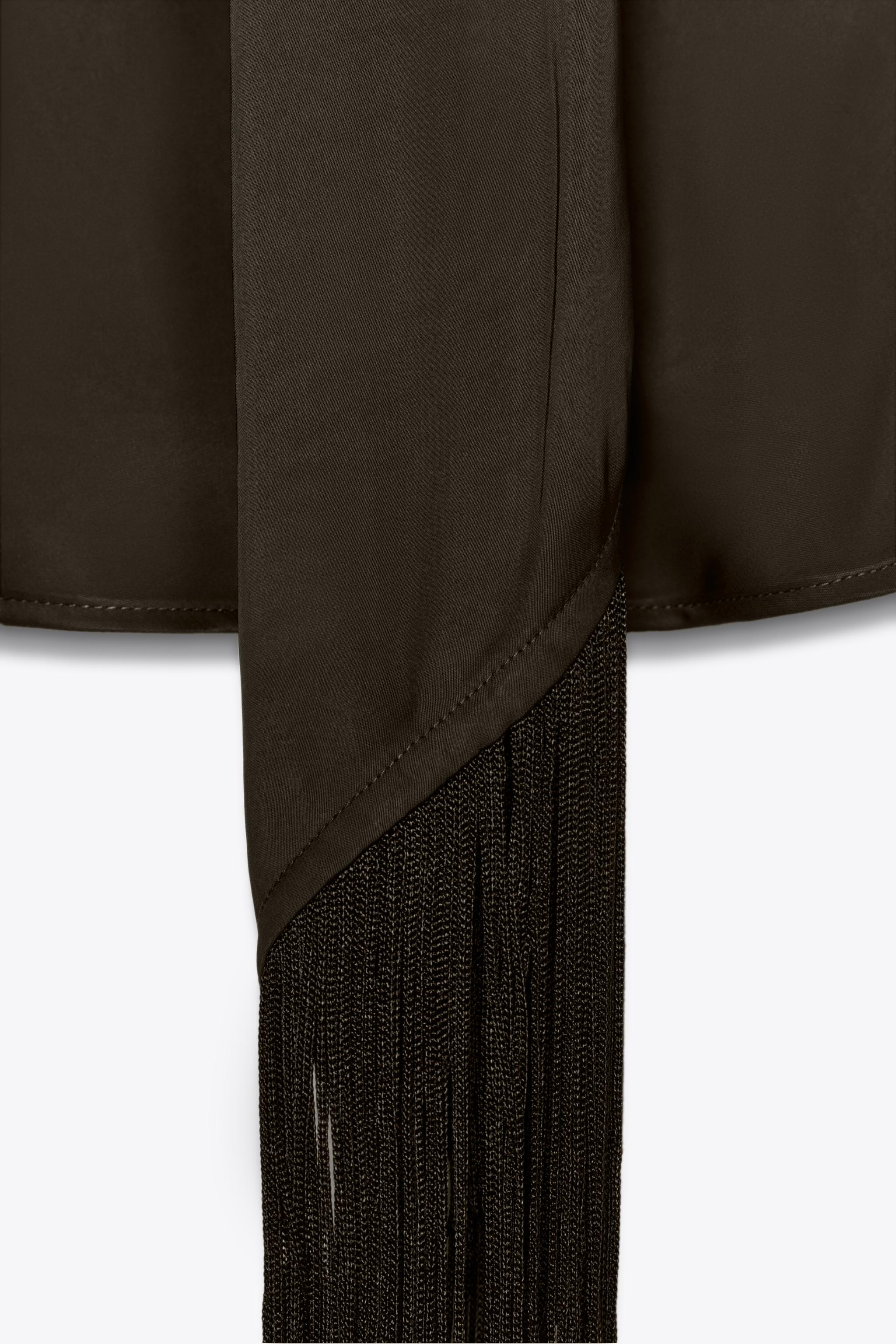 FRINGED SATIN EFFECT TOP